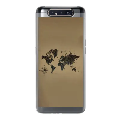 Produktbild von MuchoWow® Handyhülle Schutzhülle Hülle für Samsung Galaxy A80 Weltkarte - Design - Vintage Silikon Softcase Handy Hülle - Schutzdeckel