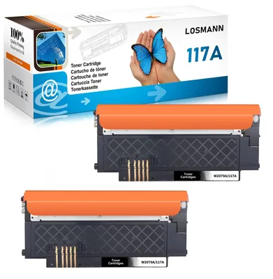 Produktbild von LOSMANN 117A Toner Set kompatibel für HP 117A W2070A Toner mit Chip für HP Color Laser 150 a 150 nw 150 Series MFP 170 MFP 178 nw MFP 178 nwg MFP 179 FNG MFP 179 fnw (Schwarz 2er-Pack)