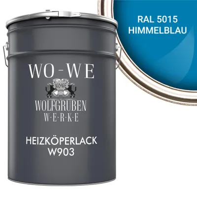 Produktbild von Heizkörperlack Heizungsfarbe Heizkörperfarbe W903 Himmelblau RAL 5015 - 10L