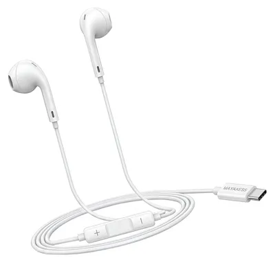 Produktbild von Mayaxess, USB-C Kabelkopfhörer mit Mikro für iPhone 15 Pro, Weiß