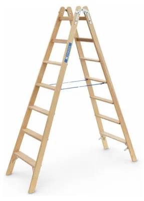 Produktbild von Zarges Holz Stehleiter Crestastep B, beidseitig begehbar 2x7 Stufen