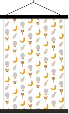 Produktbild von MuchoWow® Textilposter Illustrationen - Pastell - Muster 40x60 cm mit schwarzem Rahmen - Wanddekorationen