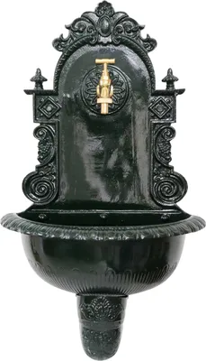 Produktbild von Brunnen 72cm Wandbrunnen grün Alu Waschbecken im Nostalgie Antik-Stil (c)