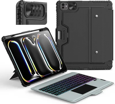Produktbild von Hülle mit Tastatur für iPad Pro 13 M4 2024 Nillkin Magic Trackpad schwarz