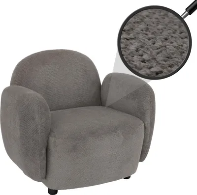 Produktbild von Sessel MCW-P33, Lounge-/Relax-/Cocktailsessel Polstersessel, Stoff/Textil Chenille (330 g/m²)  hellgrau