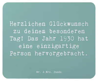 Produktbild von Mr. & Mrs. Panda Mauspad Spruch 1930 Geburtstag - Meeresbrise - Geschenk, pc, feiern, Jahrgangsfeier, Geburtstagskind, Feier, Happy Birthday, Mouse Pad, Mousepad, Alter