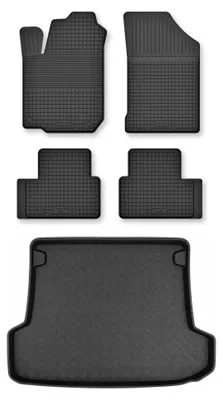 Produktbild von Gummimatten + Kofferraumwanne für Saab 9-3 II 2005-2014 (Kombi) – Schwarz, Semi-Universal, angepasst – Wielganizator Semi-Universal
