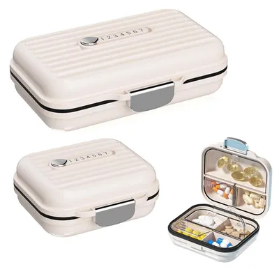 Produktbild von Tablettenbox 7 Tage 2 Stück (Groß + Klein) mit Erinnerungscursor BPA Frei Wasserfest