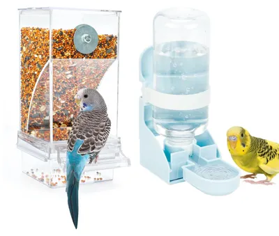 Productafbeelding van Solidchoice - Set van 2 Automatische Voeder- en Waterdispensers voor Vogels
