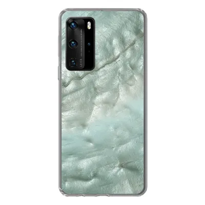 Produktbild von MuchoWow® Handyhülle Schutzhülle Hülle für Huawei P40 Pro Natursteine - Grün - Perlmutt Silikon Softcase Handy Hülle - Schutz