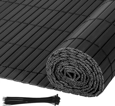 Produktbild von Yakimz PVC Sichtschutzzaun Sichtschutzmatte Gartenzaun Sichtschutz Windschutz für Balkon &Terrasse, Grau 80x300cm