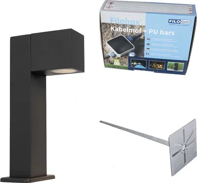 Produktbild von Industrielle Stehende Außenleuchte Anthrazit 30 cm IP44 Baleno