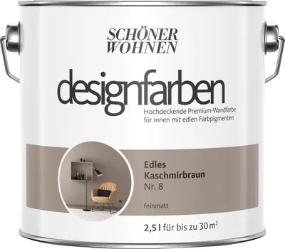 Produktbild von Schöner Wohnen Designfarben 2,5 Ltr. Edles Kaschmirbraun Nr. 8
