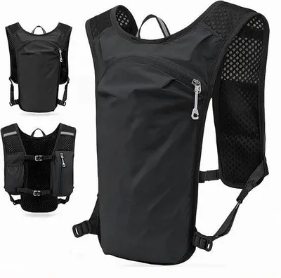 Produktbild von Lichtgewicht Laufrucksack - Einfach zu tragen - Ideal für Joggen, Wandern, Trailrunning, Radfahren, Marathon - Unisex - Schwarz