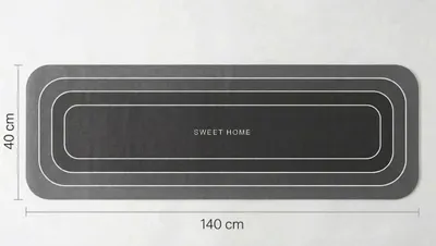 Zdjęcie produktu dla Mata Kuchenna Antypoślizgowa Chefmat 120X40 Cm Szara Wodoodporna Łazienkowa