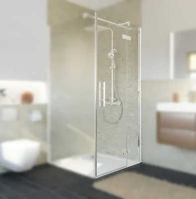 Produktbild von Drehtür für Seitenwand Breuer Avanta 90 cm Anschlag rechts Nachbildung Satiniert Profilfarbe chrom