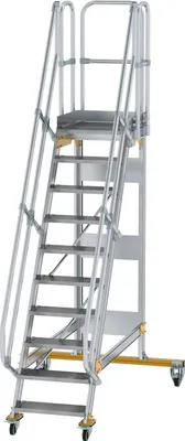Produktbild von Günzburger Steigtechnik Plattformtreppe 60° fahrbar Stufenbreite 0,6 m 10 Stufen - 600710