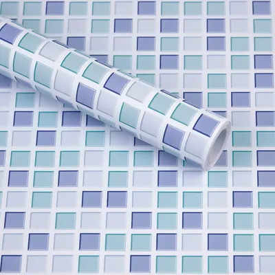 Produktbild von Fliesenaufkleber Mosaik - Selbstklebend und wasserdicht - Für Küche und Bad - Blau 40x300 cm