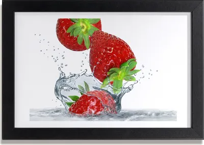 Produktbild von Bild 30x20 MDF-Rahmen, Wandkunst Erdbeeren und Wasser