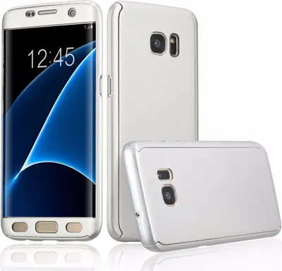 Produktbild von Handyhülle Schutzhülle für Samsung Galaxy S6 Edge Plus Full Case Cover Displayschutz 360 Silber