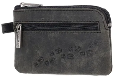 Image de oxmox Cuir étui à clés Leather Keyholder Footsteps 2.0 Embossed Vintage Black noir