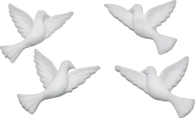 Produktbild von Wiedemann Wachsmotiv Tauben 4cm 2 Paar 4 Stück Dekoration Hochzeit Kommunion