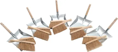 Produktbild von Sorex Kehrschaufel-Set 10 Kokos Handfeger 5 Kehrschaufeln verzinkt - 10835