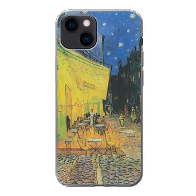 Produktbild von MuchoWow® Handyhülle Schutzhülle Hülle für iPhone 13 mini Caféterrasse bei Nacht - Vincent van Gogh Silikon Softcase Handy Hülle - Softcase