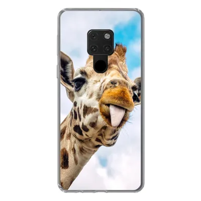 Produktbild von MuchoWow® Handyhülle Schutzhülle Hülle für Huawei P40 Lite Giraffe - Lustig - Zunge - Kinder - Jungen - Mädchen - Kind Silikon Softcase Handy Hülle - Handy