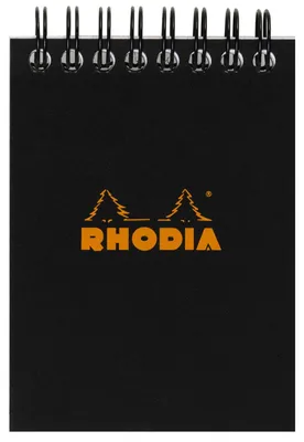 Obrázek produktu pro RHODIA 115009C RHODIA Spiralnotizblock No. 11, DIN A7, kariert, schwarz