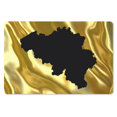Produktbild von MuchoWow® Schreibtischunterlage Karte von Belgien - Schwarz 60x40 cm - XXL Mauspad - Großes Mauspad