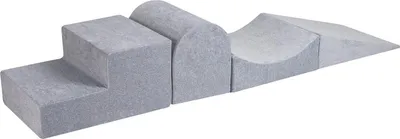 Image de Meow Baby Set de jeu en mousse Coussin de jeu Intérieur Gris clair Aire de jeu 4pcs 145x45cm