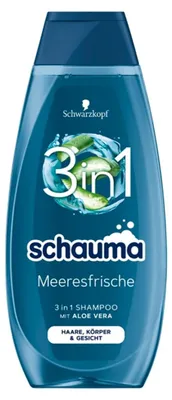 Zdjęcie produktu dla Schauma Szampon 3 w 1 Morska świeżość z aloesem wegańskim 400ml