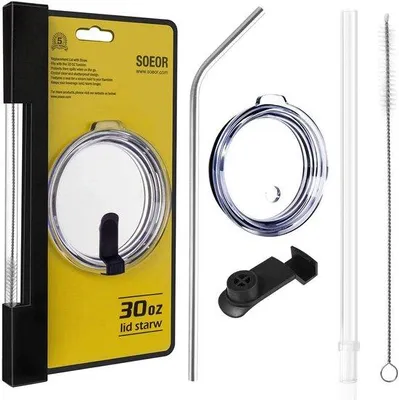 Produktbild von Famanu Deckel mit 2 Strohhalmen - für 32oz isolierte Trinkbecher