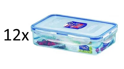 Produktbild von Lock & Lock 12er Set Multifunktionsbox 800ml, Frischhaltedose mit Ablaufgitter HPL816T x 12