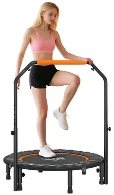 Produktbild von Fitnesstrampolin. klappbar. verstellbarer Haltegriff. ?102 x 123H cm. bis 150 kg. Schwarz