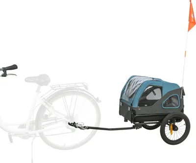 Produktbild von TRIXIE Fahrradanhänger für Hunde - blau/grau - 70 × 88 × 88/131 cm