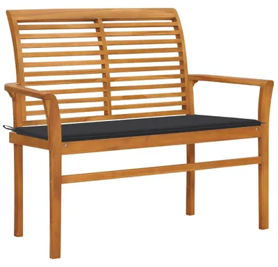 Produktbild von vidaXL Gartenbank mit Anthrazit Auflage 112 cm Massivholz Teak