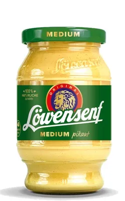 Zdjęcie produktu dla Musztarda Lion średnia w garnku ze 100% naturalnych składników 250ml