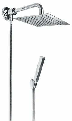 Produktbild von Duschset mit Druckumsteller Brausearm 40 cm Messing verchromt