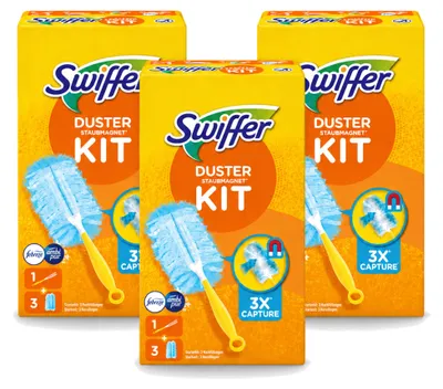 Image de 3 kits de démarrage Swiffer Duster avec 3 recharges Febreze - Pack économique - 3 pièces