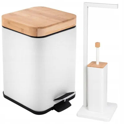 Produktbild von Yoka Home Badezimmer-Set Mülleimer und WC-Bürste mit Papierhalter