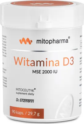 Obrázok produktu pre Vitamín D3 2000 IU Dr. Enzmann | 90 kapsúl | Vedecké zloženie | Mito-Pharma - doplnok stravy