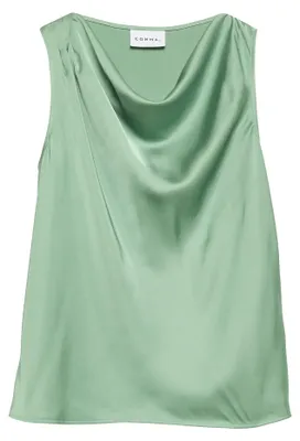 Produktbild von comma Damen Satinbluse Regular Fit mit Wasserfall-Ausschnitt für festliche Anlässe