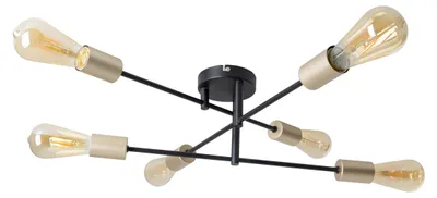 Produktbild von Deckenleuchte Wohnzimmer Deckenlampe Glas Deckenstrahler Retro Schwarz 1365722
