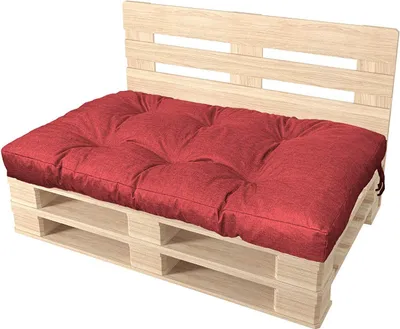 Produktbild von Pillows24 - Palettenkissen wasser- und UV-beständig - Sitzkissen | Polster für Europaletten 120x80 - Palettenmöbel - Outdoor/Indoor, Rot