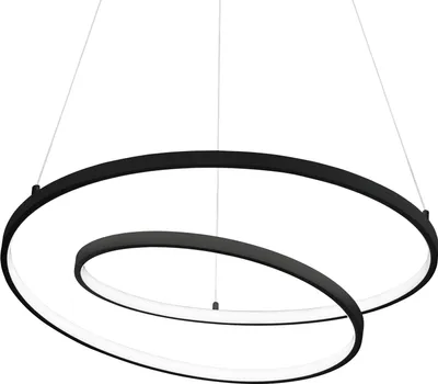 Produktbild von Ideal lux OZ SP D80 LED-Pendelleuchte Struktur Schwarz modernes Design Deckenbaldachin Schwarz Pendellänge 150cm