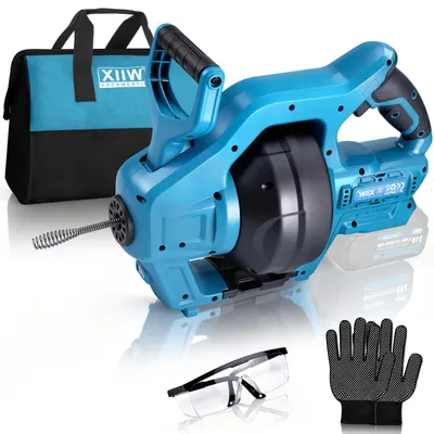 Produktbild von 650U/m 7,6m Akku Rohrreinigungsmaschine für Ø19-85mm Rohre Elektrisch Abflussreiniger KOMPATIBEL MIT MAKITA AKKU, für Küche Bad Toilette, Ohne Akku
