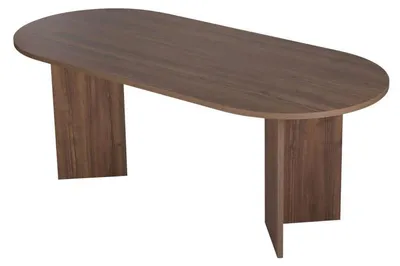 Image de Table à manger Table de salle à manger en bois MDF mélaminé noyer 200 x 90 x 75 cm