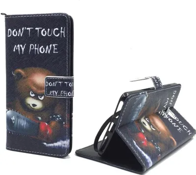 Produktbild von Handyhülle Tasche für Handy Huawei Mate S Schriftzug Bär mit Kettensäge